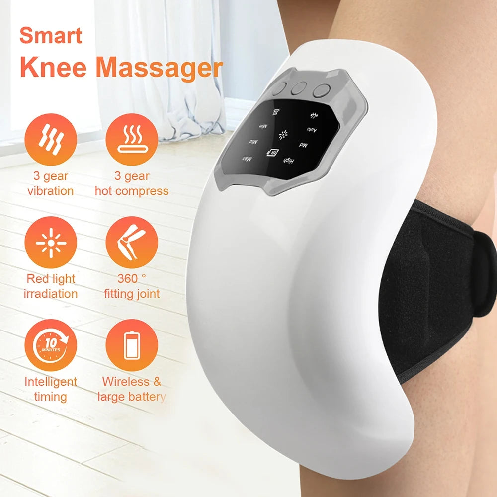 3-in-1 Wireless Knee Massager – Heat, Vibration & Air Pressure Electric Knee Massager Qst