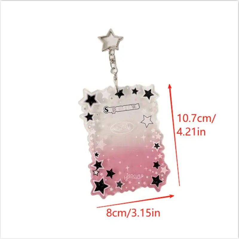 Star Gradient Photocard Holder Necklace – Acrylic Card Display Photocard Holder Pendant Qme