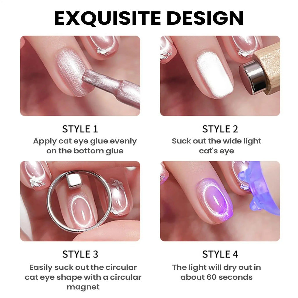 Magnetic Nail Art Ring Tool | Portable Cat-Eye Gel Magnet Nail Art Magnet Qme
