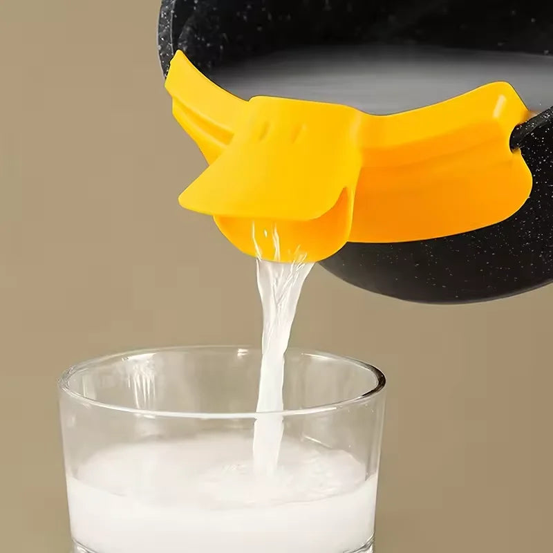 Silicone Clip-On Pot Pouring Spout | Anti-Splash Soup Guide Silicone Pot Spout Qst