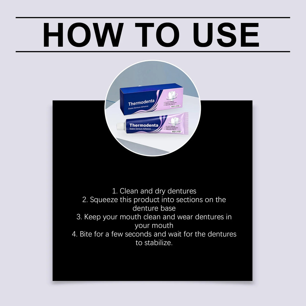 Thermoplastic Silicone Denture Adhesive Gel – Secure Hold 40g Denture Adhesive Gel Qst