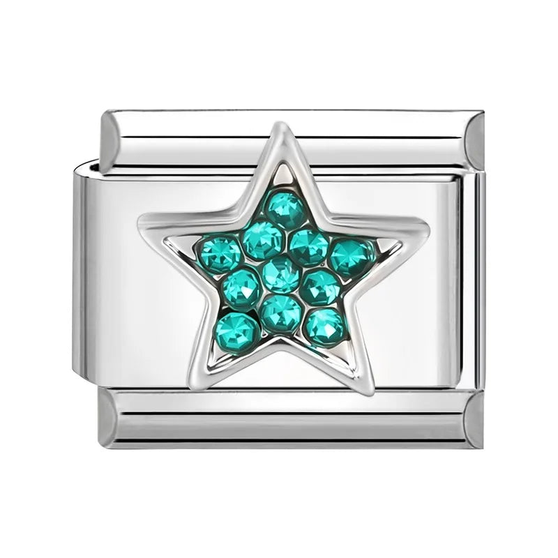 Zircon Stars Shell Butterfly Italian Charm Links – 39 Colors Italian Charm Links Qme Style 37