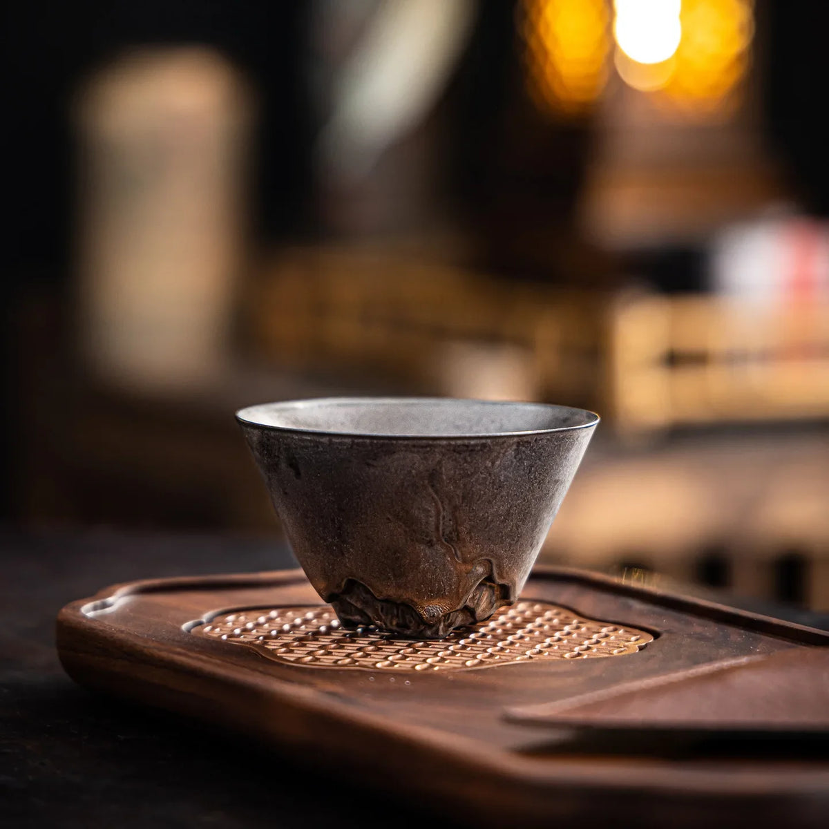 Gilt Rust Glaze Ceramic Tea Cup | Chinese Mountain Pottery Ceramic Tea Cup Qme <200ml Champagne