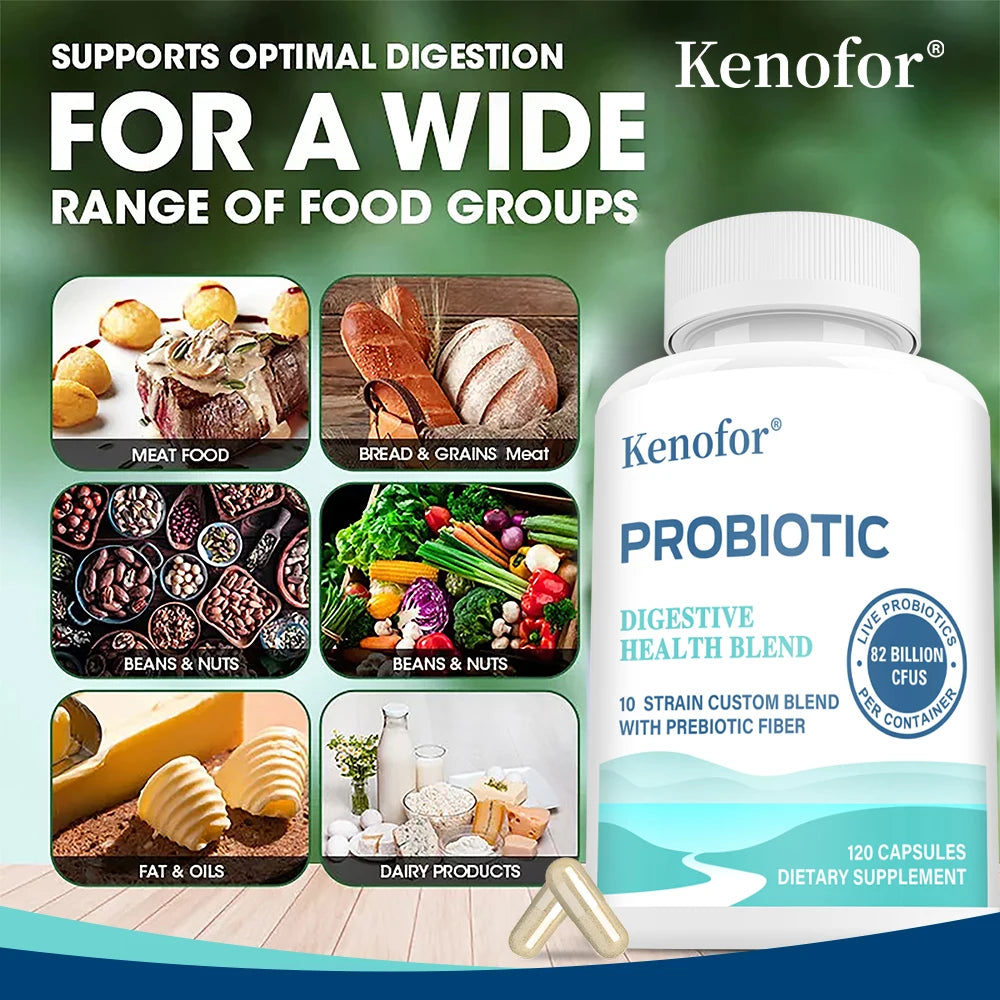 7.25 Billion CFU Probiotic Capsules | Fruit & Veggie Blend 60ct Probiotic Supplement Qst