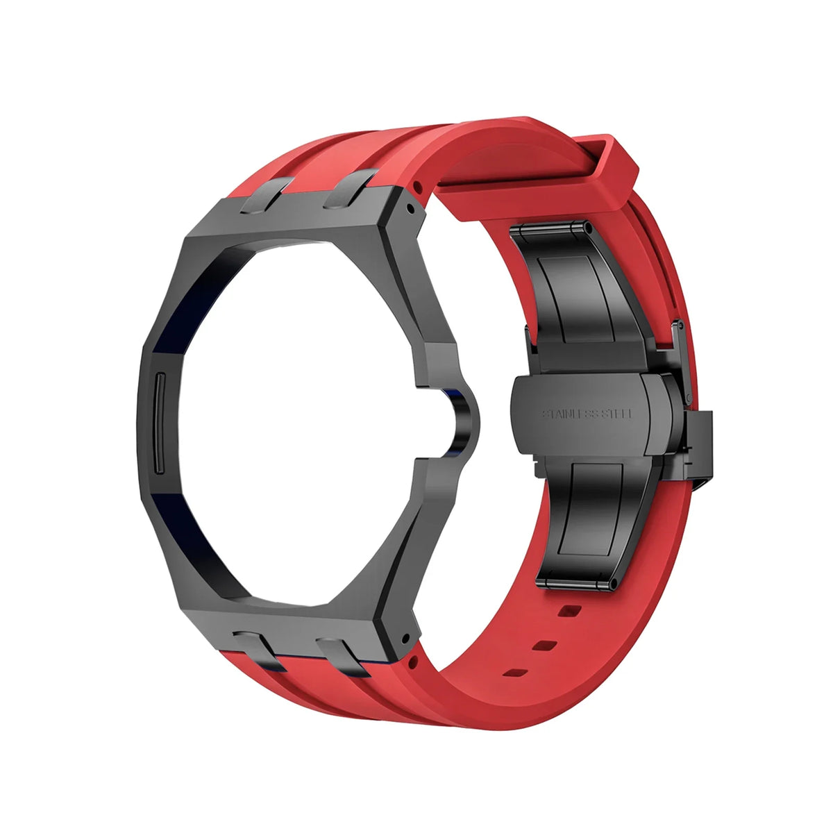 Swatch x Royal Pop Silicone Sport Band | Quick Release Strap Watch Replacement Band Qme Black Red 3