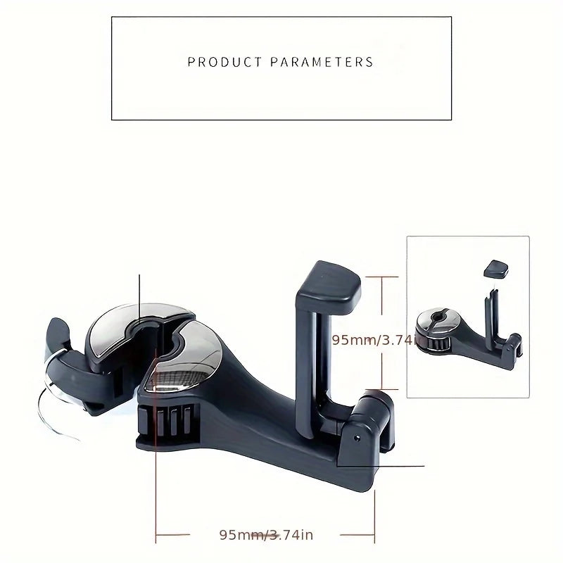 Car Headrest Hook & Phone Holder – Seat Back Hanger Car Seat Hook Qme