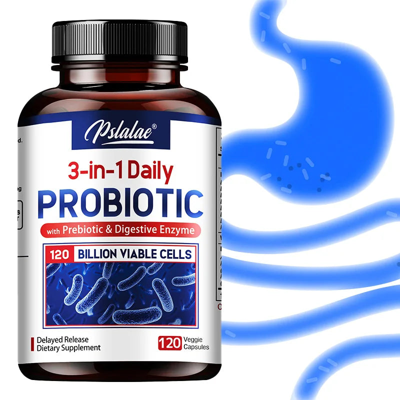 Probiotics Prebiotics & Digestive Enzymes – 120B CFU 32 Strains Probiotic Supplement Qst