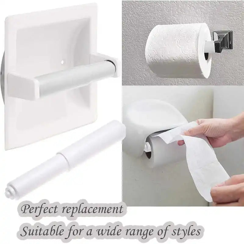 Spring-Loaded Auto Toilet Paper Holder – Tool-Free Install Toilet Paper Holder Qme