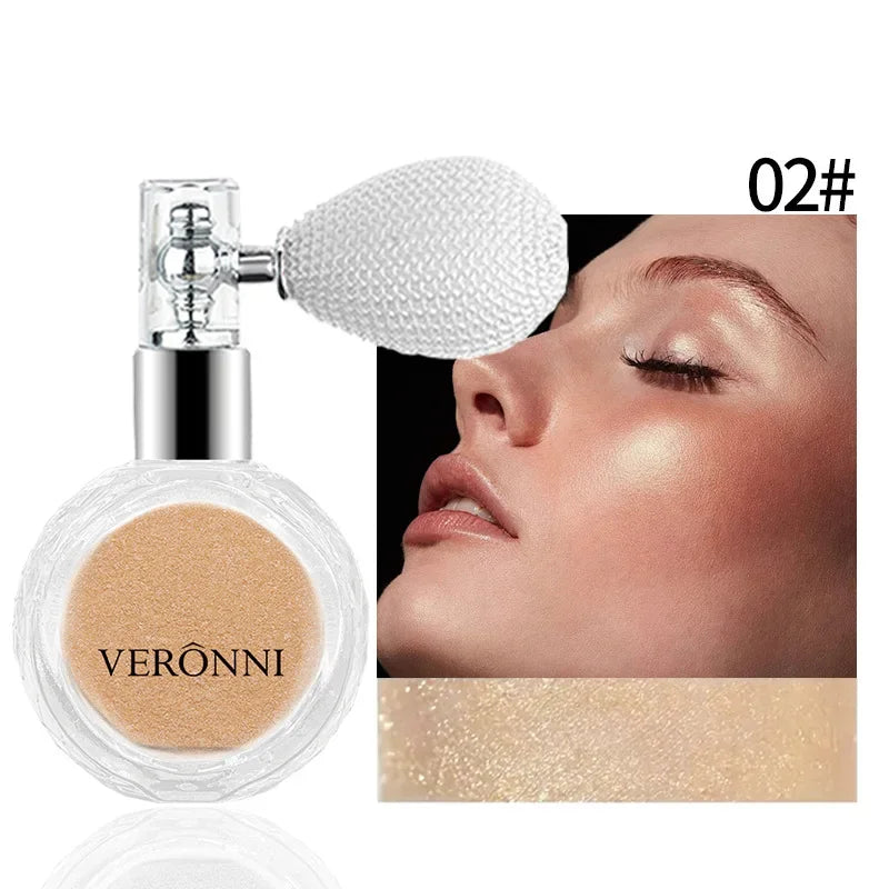 Shimmer Highlight Powder Spray – Waterproof Glitter Body Glow Body Shimmer Spray Qme 02