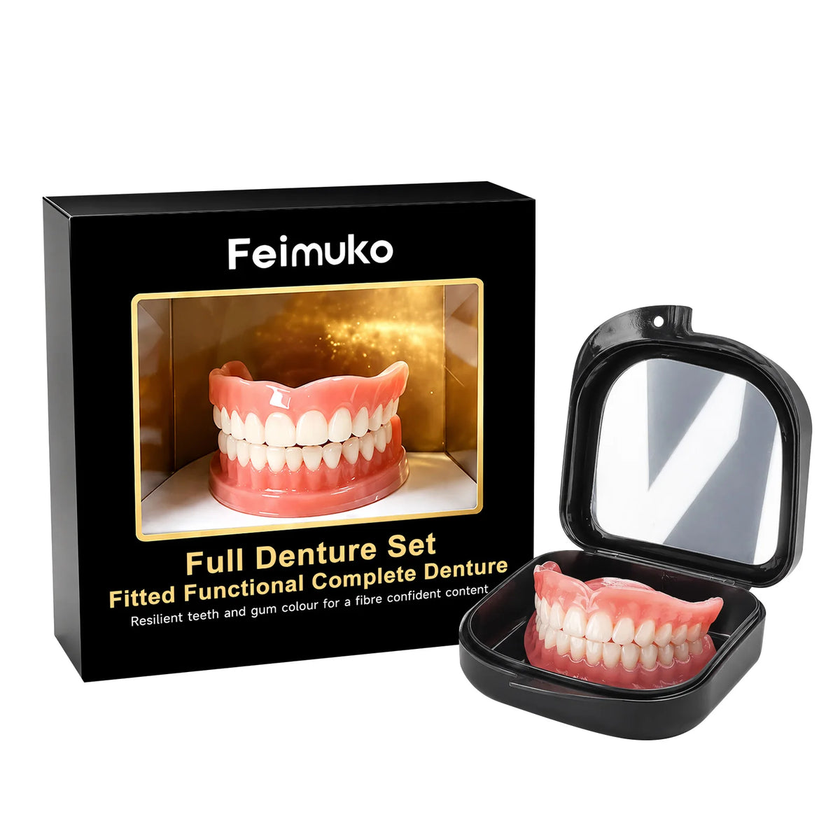 Resin Denture Set – Natural Fit for Men & Women | Oral Care Cosmetic Denture Set Qst 1pcs
