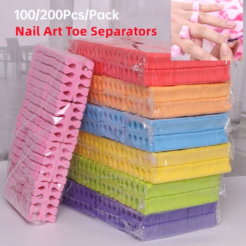 100-Pack Sponge Toe Separators for Nail Art & Pedicure Toe Separators Qme