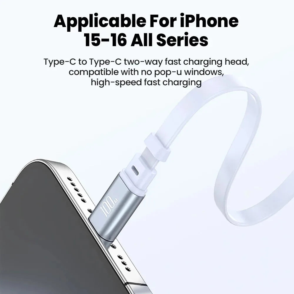 USB-C 100W Fast Charging Retractable Cable | Qme Retractable USB-C Cable Qme