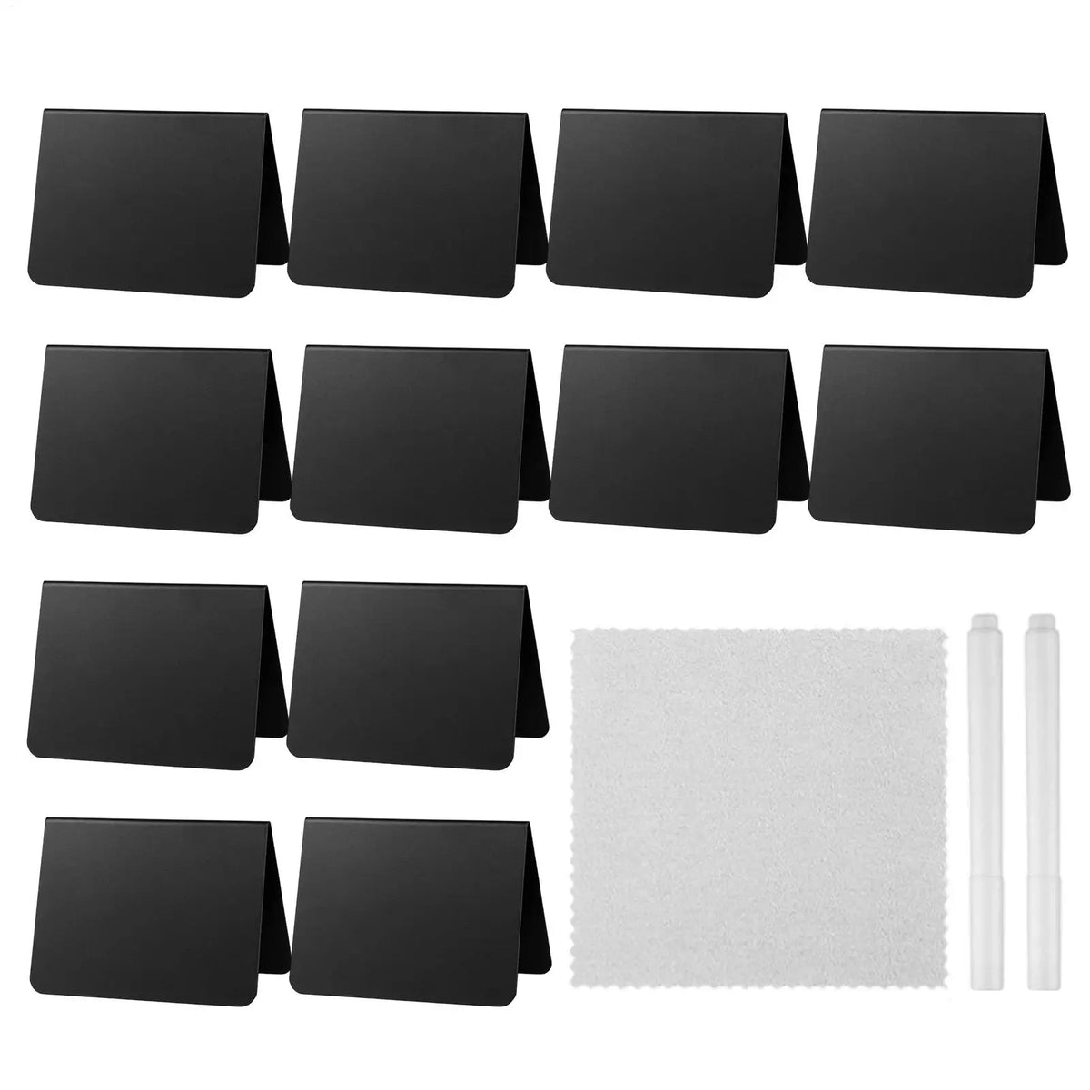 Buffet Food Labels – 12 Acrylic Blackboards, White Pen & Cloth Buffet Display Labels Qme