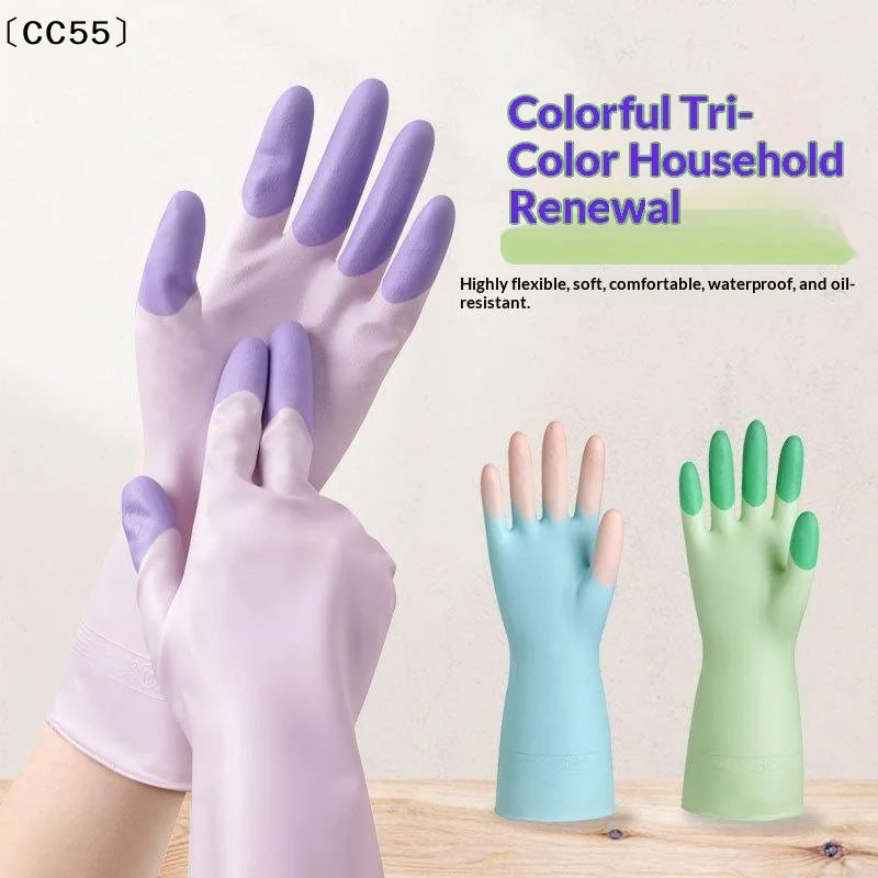 Silicone Dishwashing Gloves – Anti-Slip Long Reusable Kitchen Dishwashing Gloves Qst