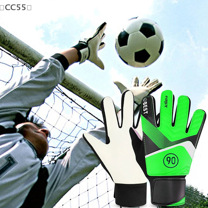 Kids Soccer Goalkeeper Gloves – Latex PU Palm Padding S/M/L Goalkeeper Gloves Qst
