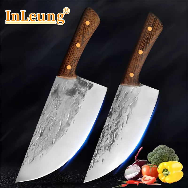 Forged Stainless Steel Cleaver Knife – Wood Handle Chopper Kitchen Cleaver Knife Qst