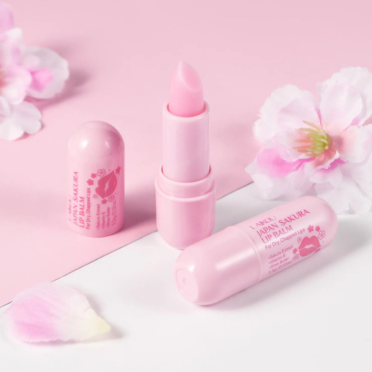 LAIKOU Sakura Lip Balm – Hydrating Cherry Blossom Lip Care Lip Balm Qst Default Title