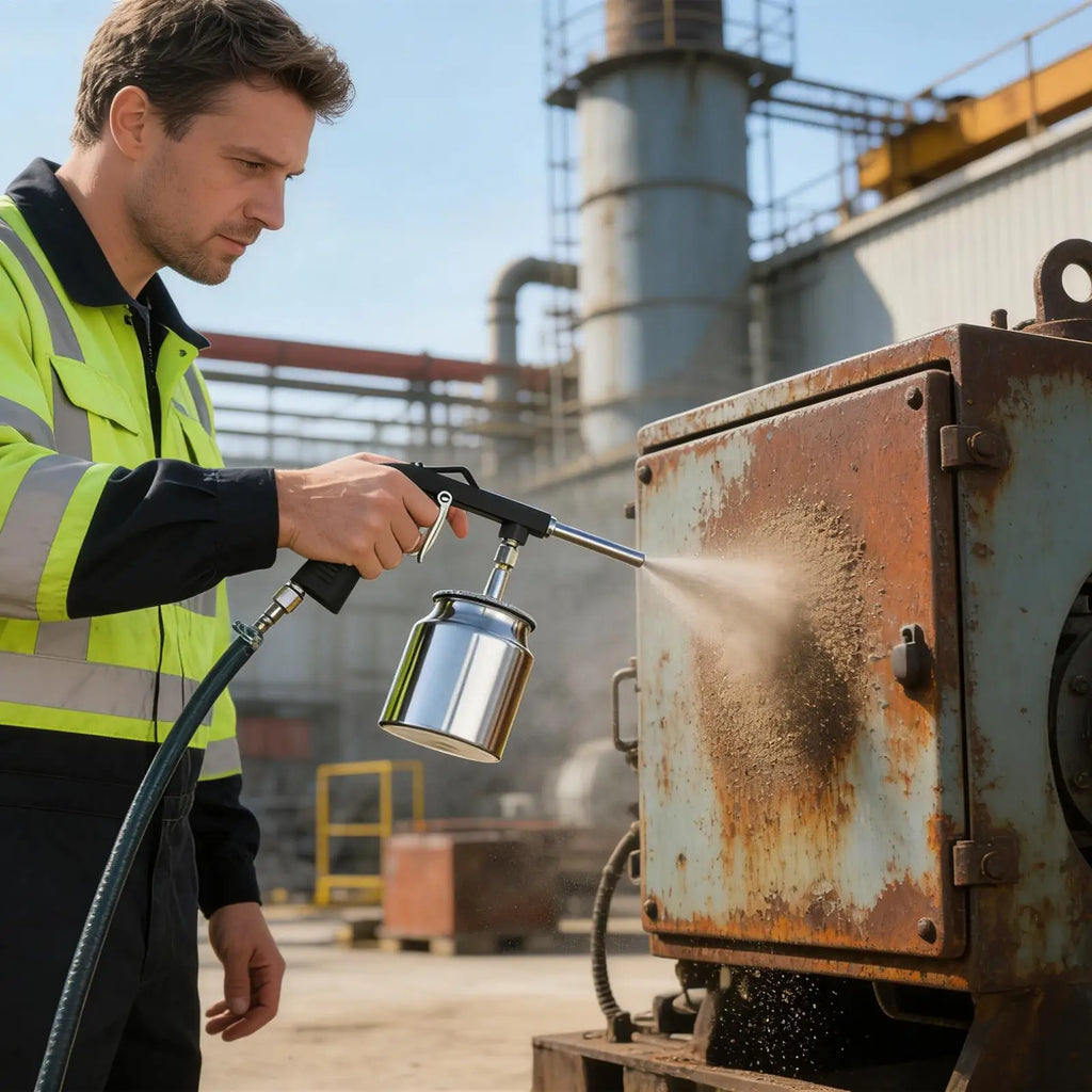 Heavy Duty Air-Powered Sandblasting Gun | Precision Media Blaster Sandblasting Gun Qme