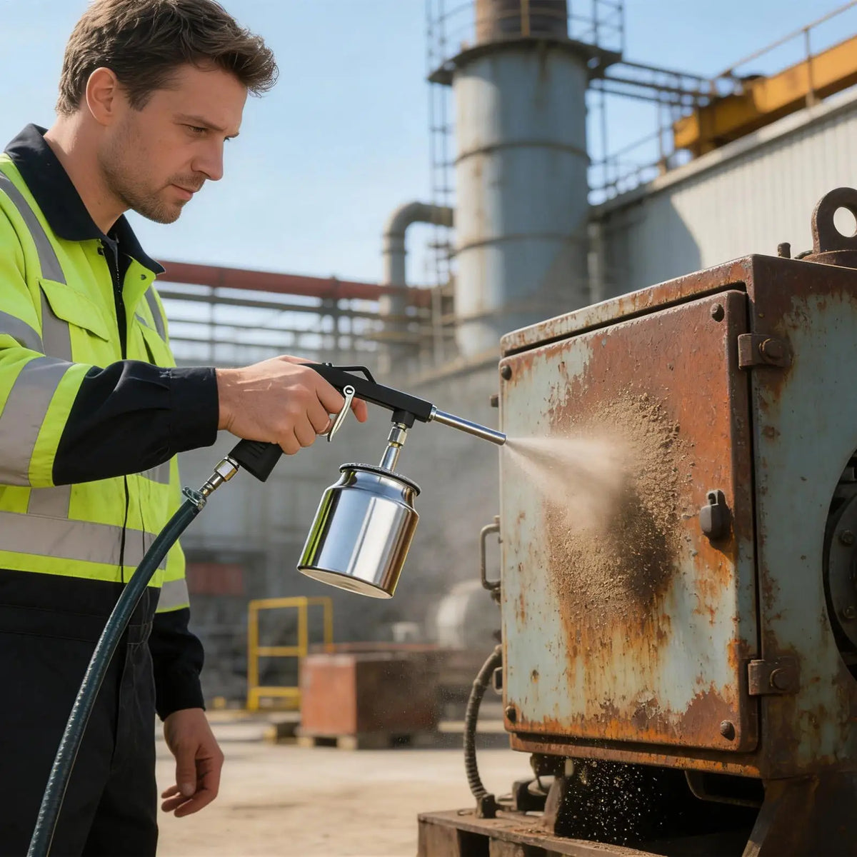 Heavy Duty Air-Powered Sandblasting Gun | Precision Media Blaster Sandblasting Gun Qme