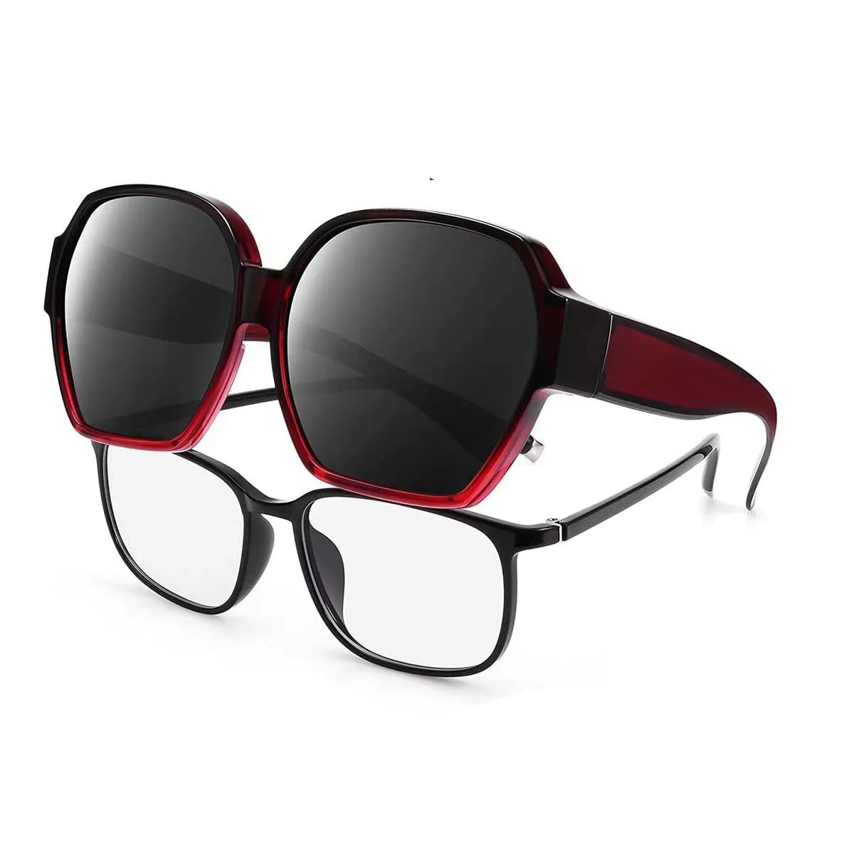 VOPHA Fit Over Glasses Sunglasses 2 Pack – UV400 Wrap-Around Fit-Over Sunglasses Qst