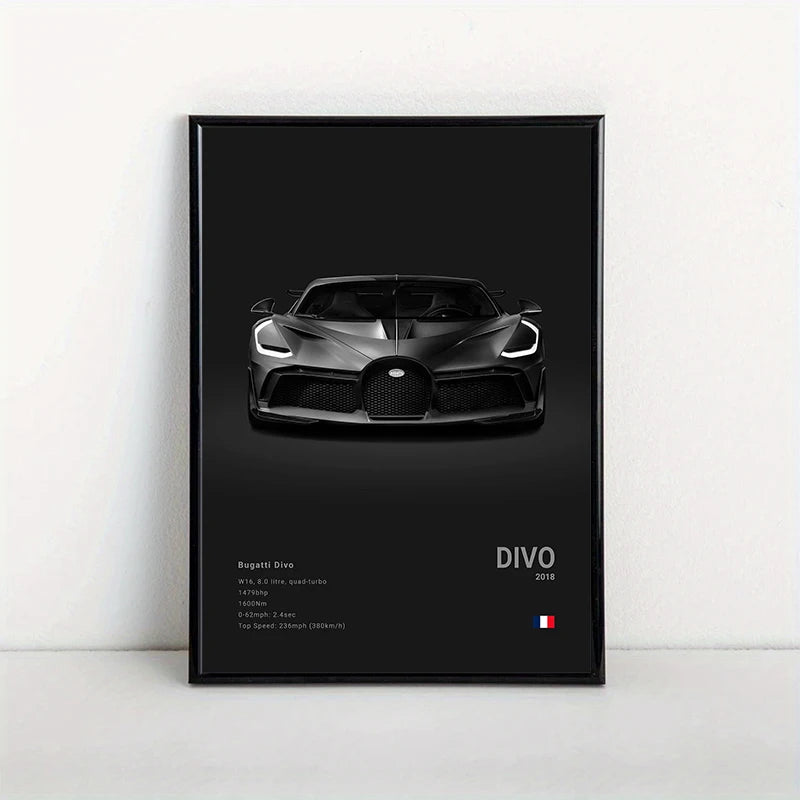 Supercar Canvas Wall Art Poster – M4 P1 Divo STO SVJ Unframed Canvas Wall Art Qst