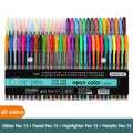 12 Metallic Glitter Gel Pens & Refills – Art, School & Office Glitter Gel Pen Set Qme 60 Colors Pen
