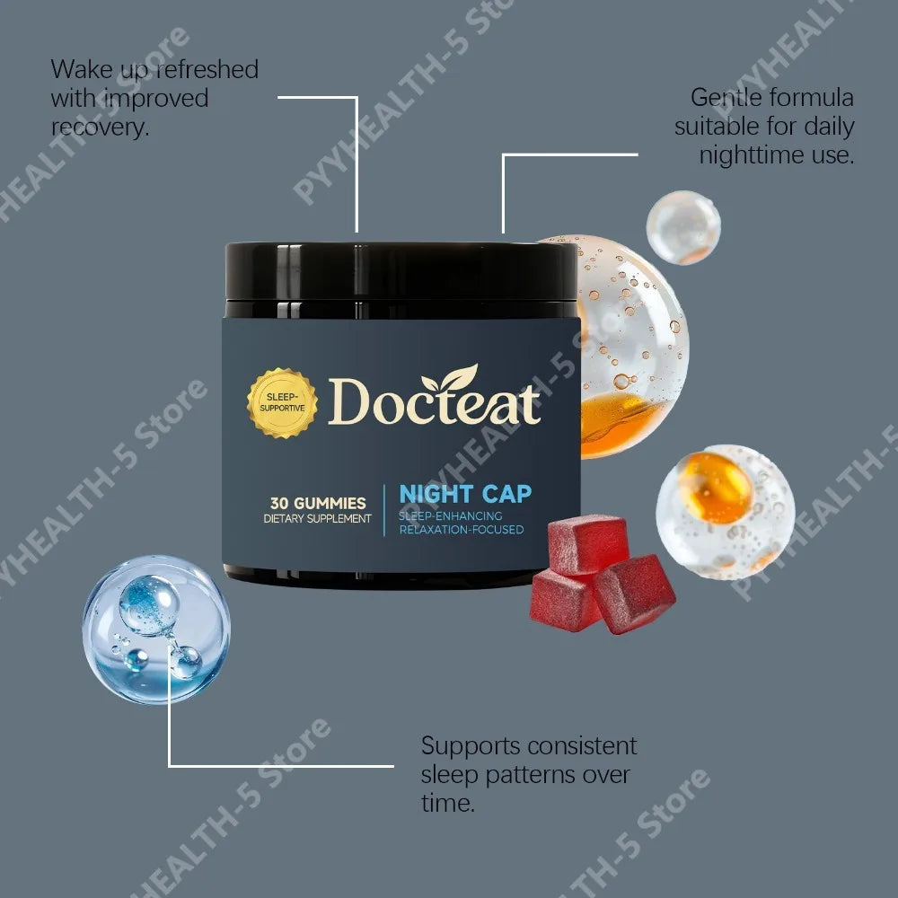 Docteat Sleep Gummies 30ct – Magnesium, GABA & Chamomile Sleep Support Gummies Qst