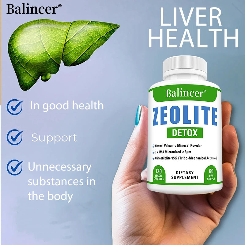 Zeolite Detox Capsules with Fulvic Acid & Milk Thistle | Balincer Detox Supplement Qst