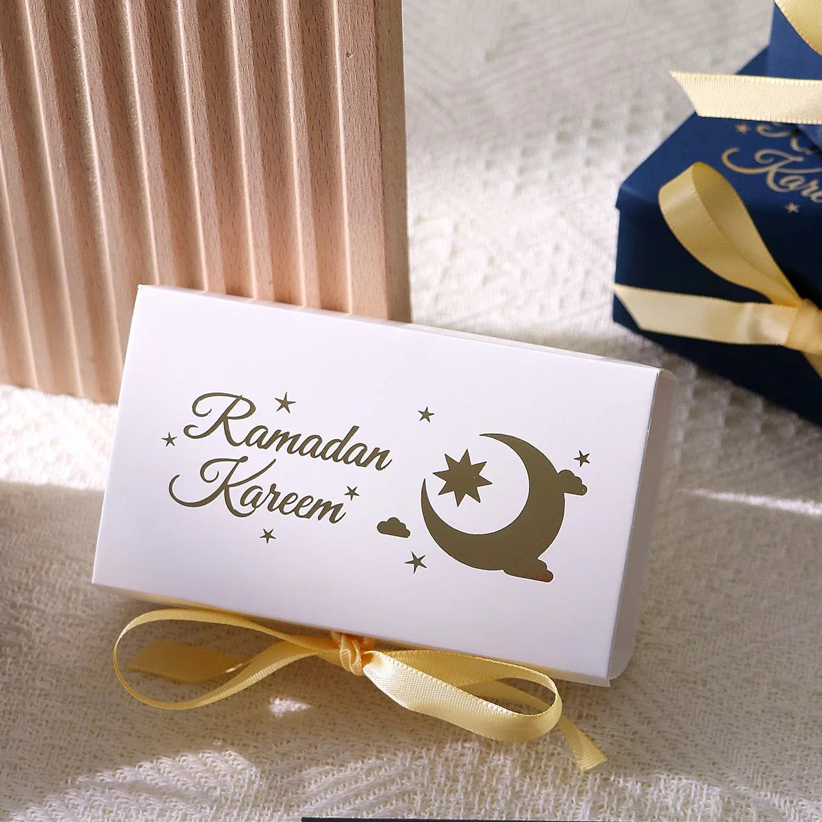 10 Rectangular Multicolor Gift Boxes – Gold Crescent & Planet Decorative Gift Boxes Qme