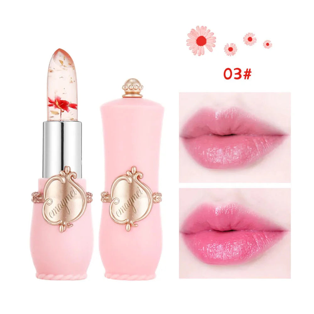 PWYUMAN Flower Jelly Lipstick – Color Changing & Hydrating Jelly Lipstick Qst red flower