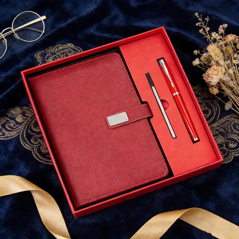 Deluxe PU Leather Notebook Set with Stylus Pen & Refill Corporate Notebook Set Qme