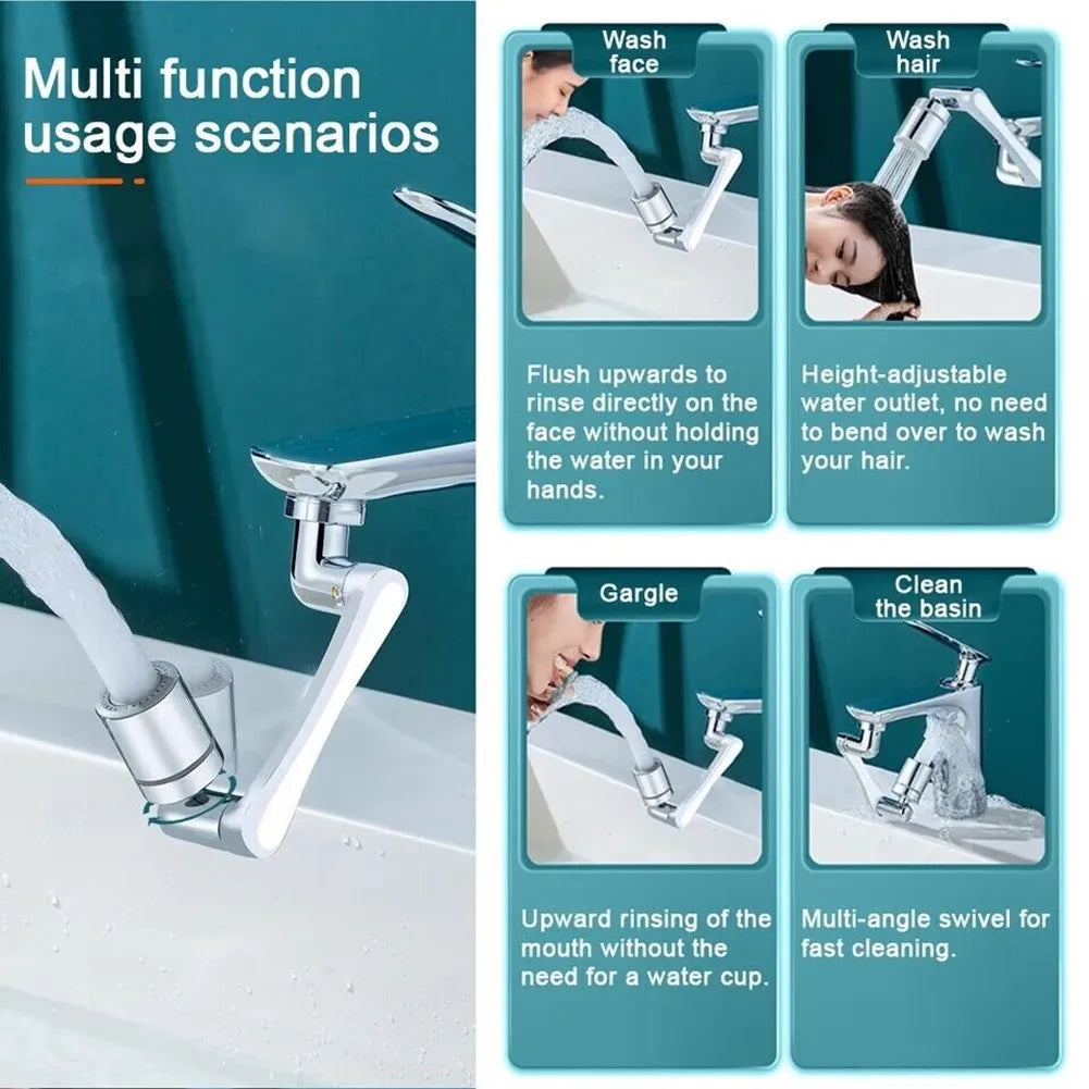 1080° Rotation Metal Faucet Sprayer Head – Universal Kitchen Sink Faucet Sprayer Head Qme