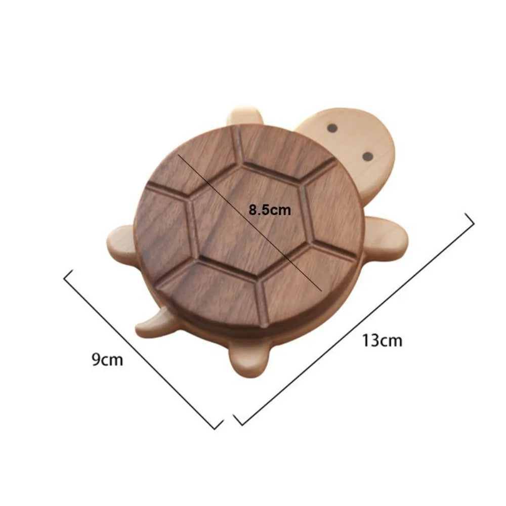 Cute Turtle Wood Tea Coaster | Bamboo Heat-Resistant Mat Drink Coaster Qme