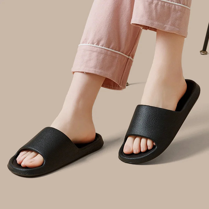 Women's Lightweight EVA Flat Sandals & House Slippers Flat Slide Slippers Qme