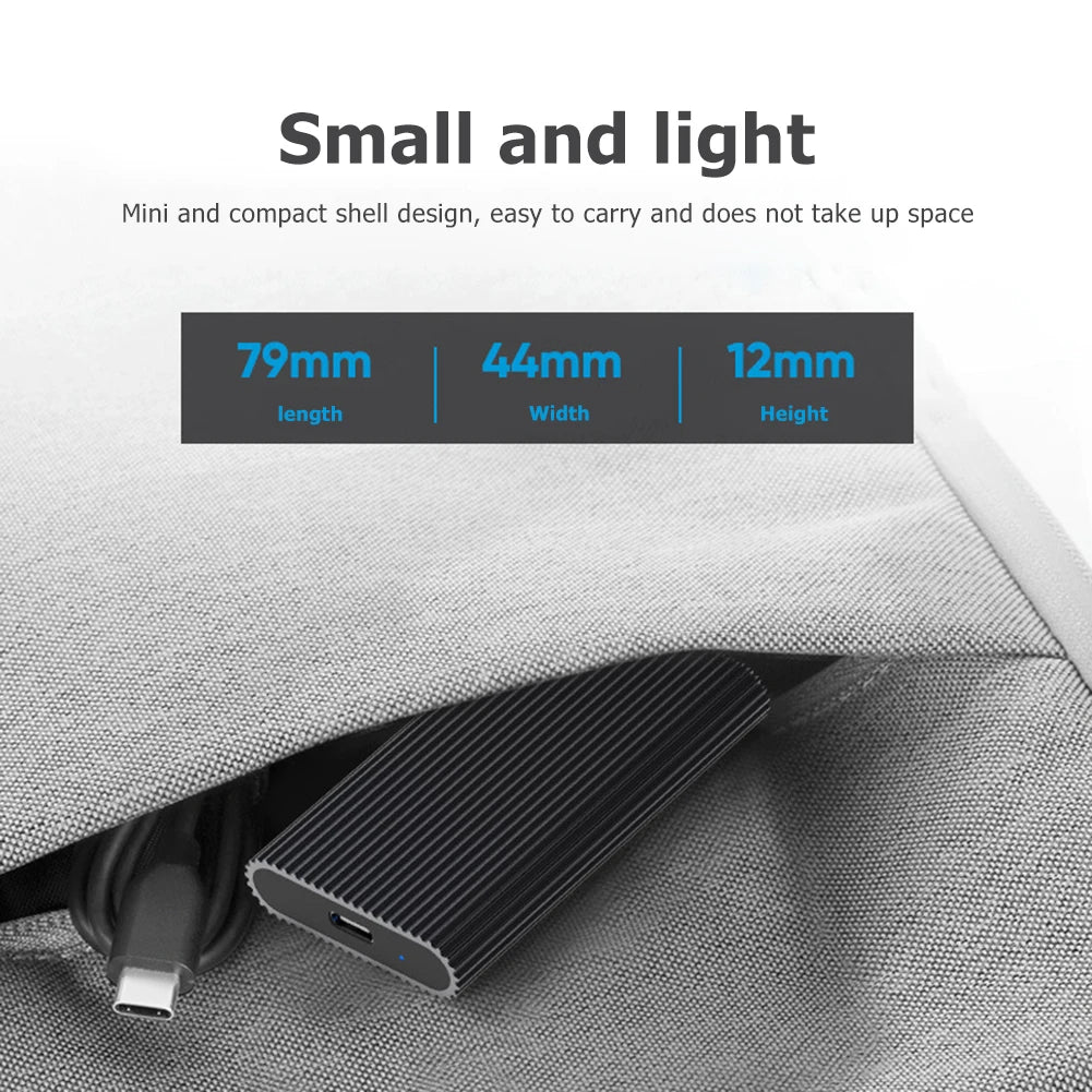 Blueendless M3T mSATA USB-C SSD Enclosure | Aluminum Case SSD Enclosure Qme