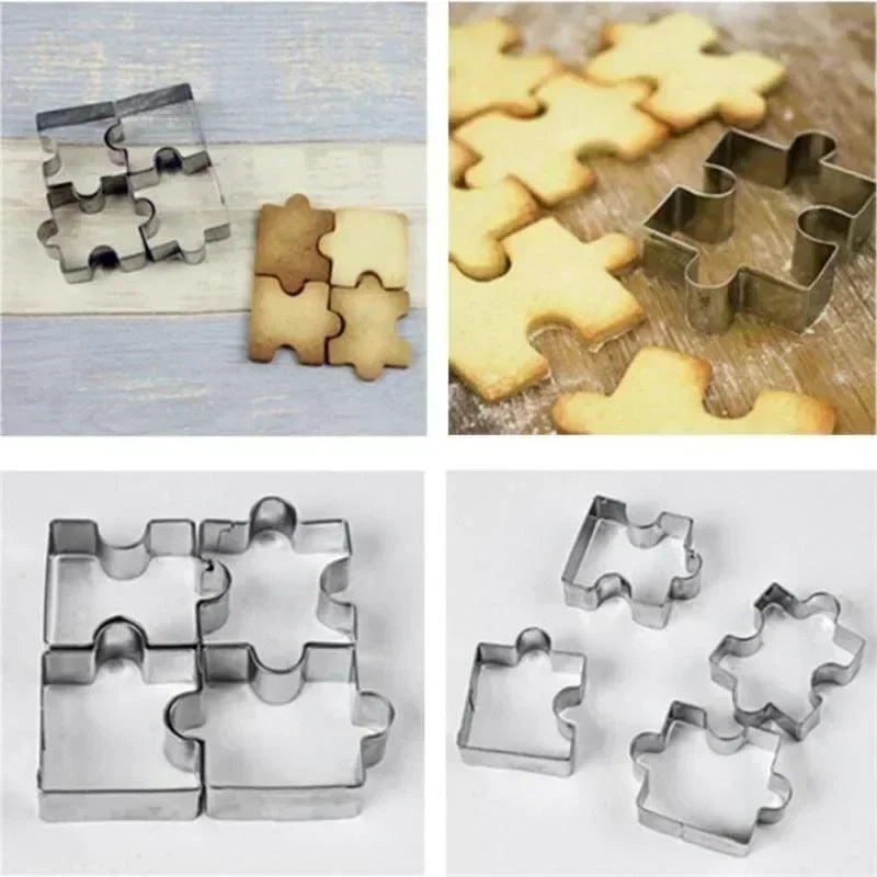 3D Puzzle Cookie Cutter Set – Stainless Steel DIY Biscuit Molds Cookie Cutter Set Qme