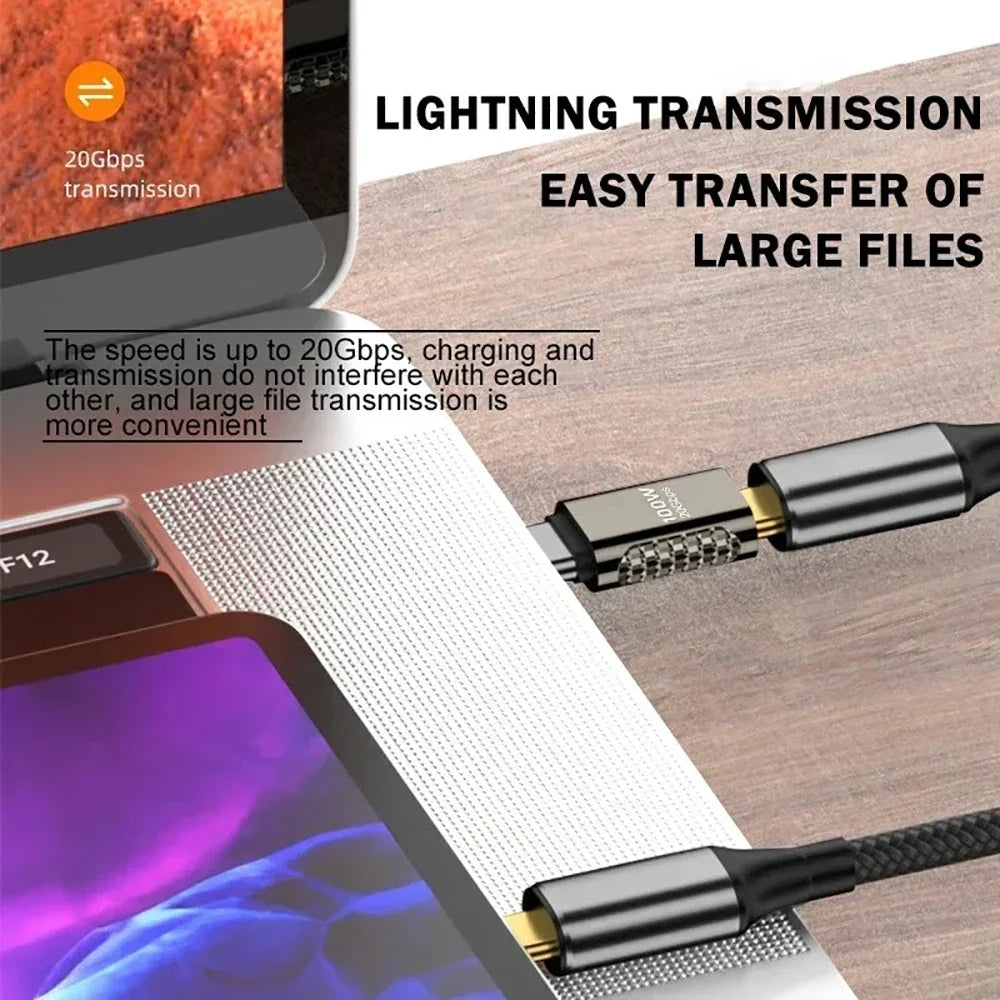 USB-C 90° Adapter 20Gbps OTG 8K 4K 100W Fast Charging USB-C Adapter Qme