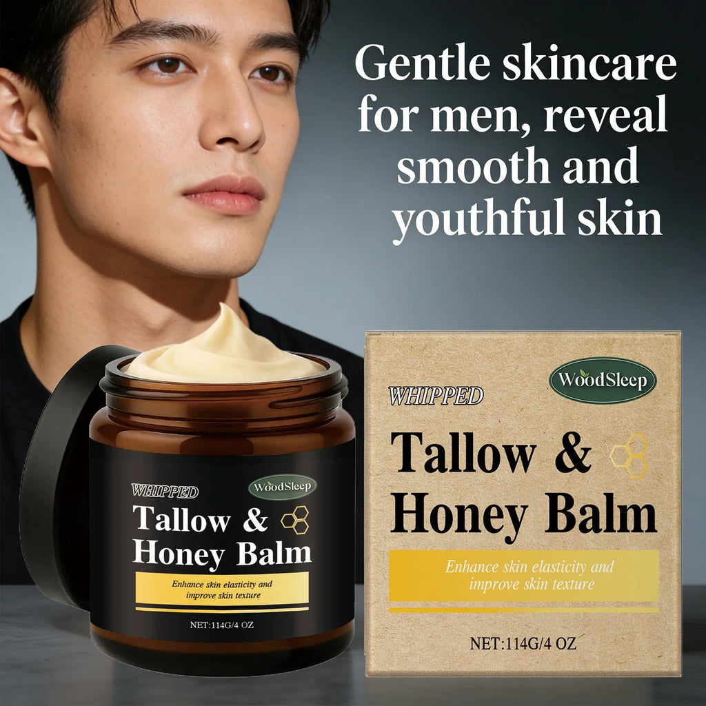 Beef Tallow & Honey Balm for Men – Moisturizing Balm 114g Men's Skin Balm Qme
