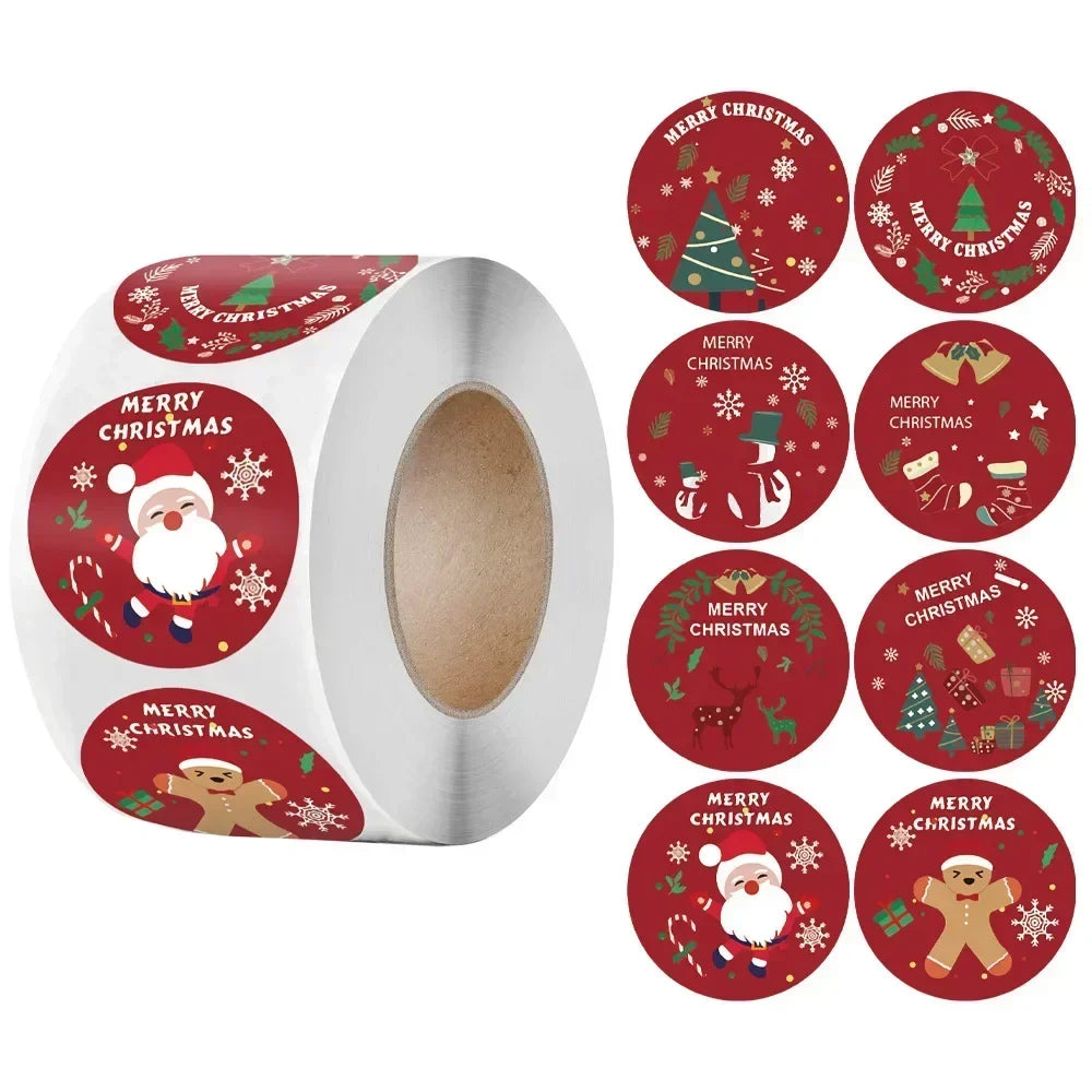 Christmas Self-Adhesive Seal Stickers – Santa & Tree Labels 50–100pc Holiday Seal Stickers Qme