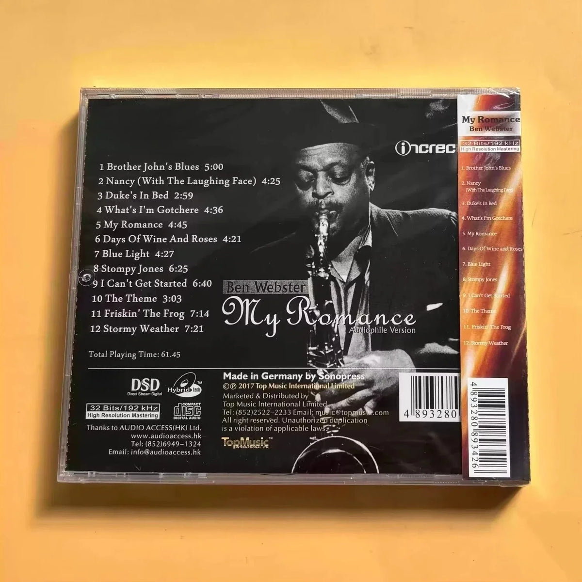 Audiophile Vintage Jazz CD – Saxophone Instrumental Tracks Jazz Music CD Qme