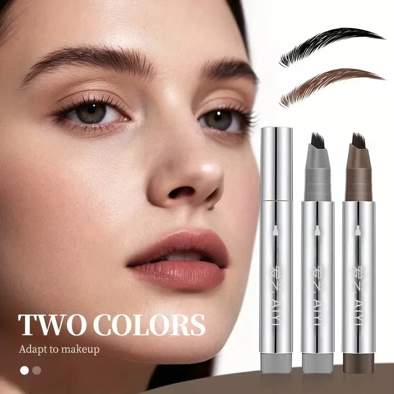 Qme Precision Eyebrow Pen – 2 Natural Shades, Smudge-Proof Eyebrow Makeup Pen Qme