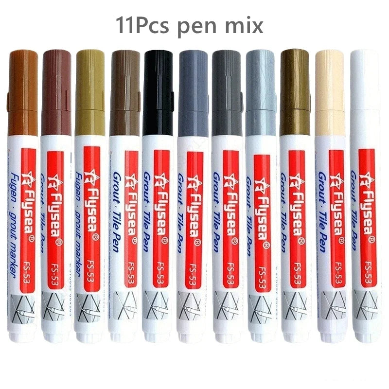 Waterproof Grout Pen Tile Marker – 10 Pack, 18 Colours Grout Repair Pen Qme Full set of 11 color