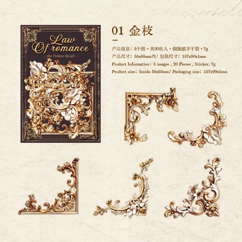 Hollow Out Border Stickers – Scrapbook & Journal Decor 20pc Decorative Stickers Qme A