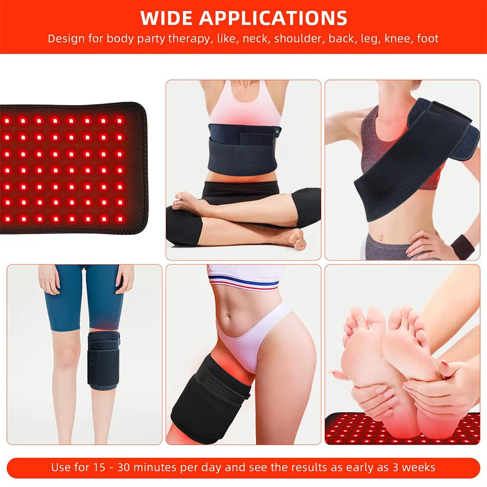 Red Light Therapy Belt 660nm 850nm – Wearable Infrared LED Wrap Red Light Therapy Belt Qst