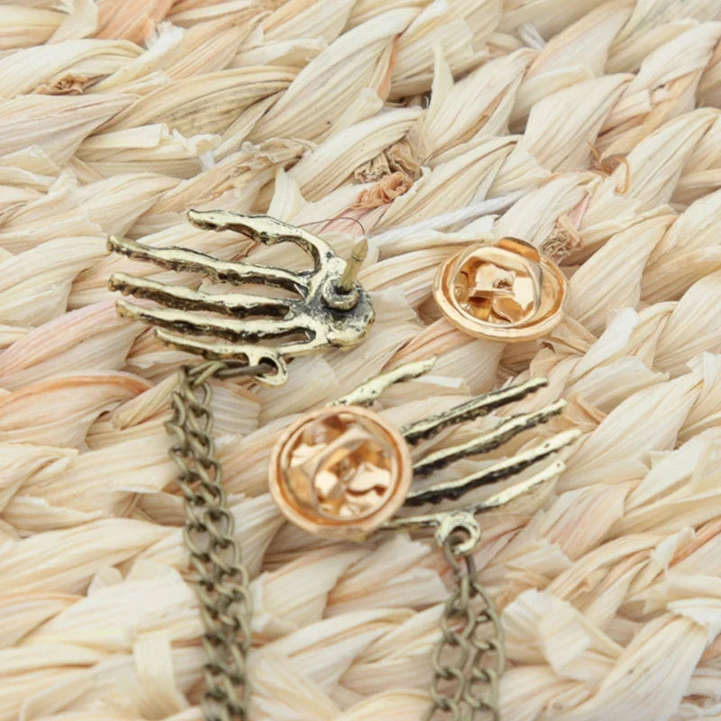 Punk Skull Collar Brooch Pin – Retro Steampunk Men & Women Brooch Lapel Pin Qme