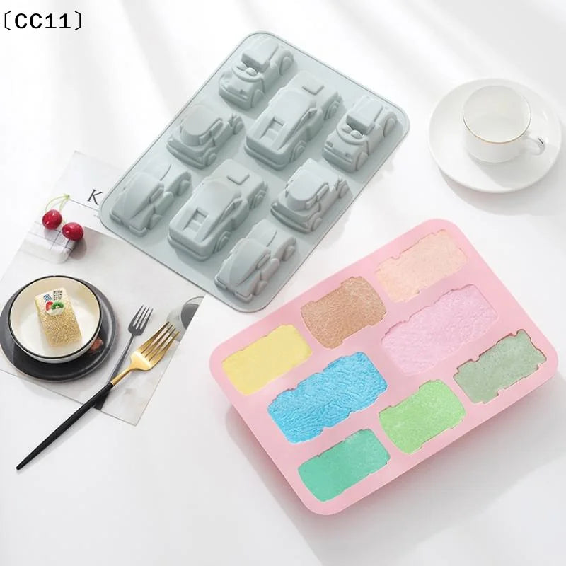 Vehicle Silicone Mold – Car & Train Crayon Making 4/6/8 Cavity Silicone Craft Mold Qme