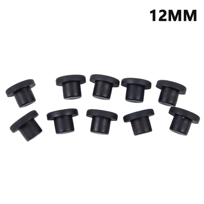 Solid Rubber Hole Caps – Heat-Resistant Seal Plugs, 10 Pcs Rubber Seal Plugs Qme 12mm
