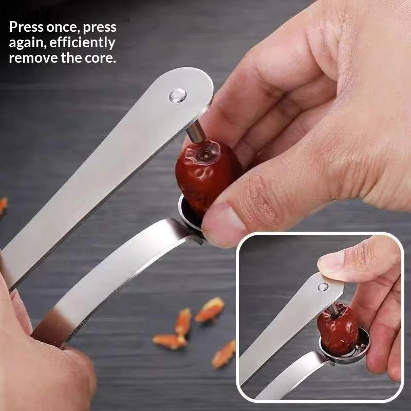 Stainless Steel Jujube Corer | One-Press Core Removal Tool Fruit Corer Tool Qme