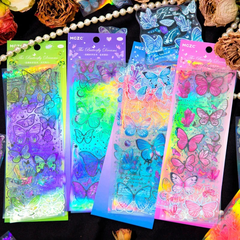 Laser Butterfly Junk Journal Stickers – DIY Collage Craft Craft Sticker Set Qme
