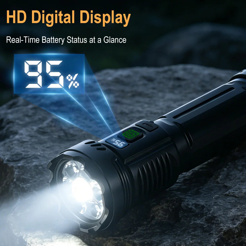 BORUiT 500LM USB Rechargeable Flashlight with Side Light Rechargeable Flashlight Qst